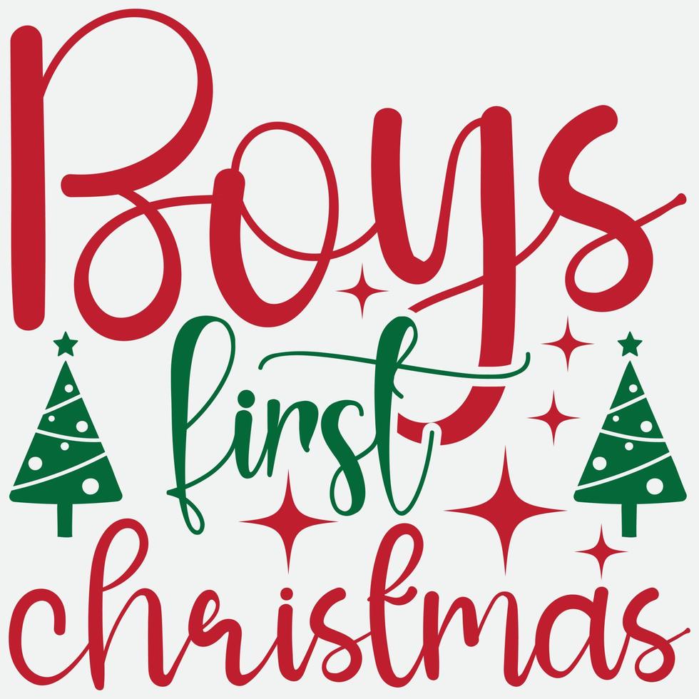 Boys first Christmas vector