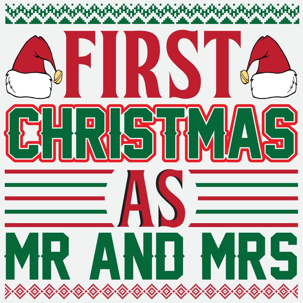 First Christmas as Mr. and Mrs. vector