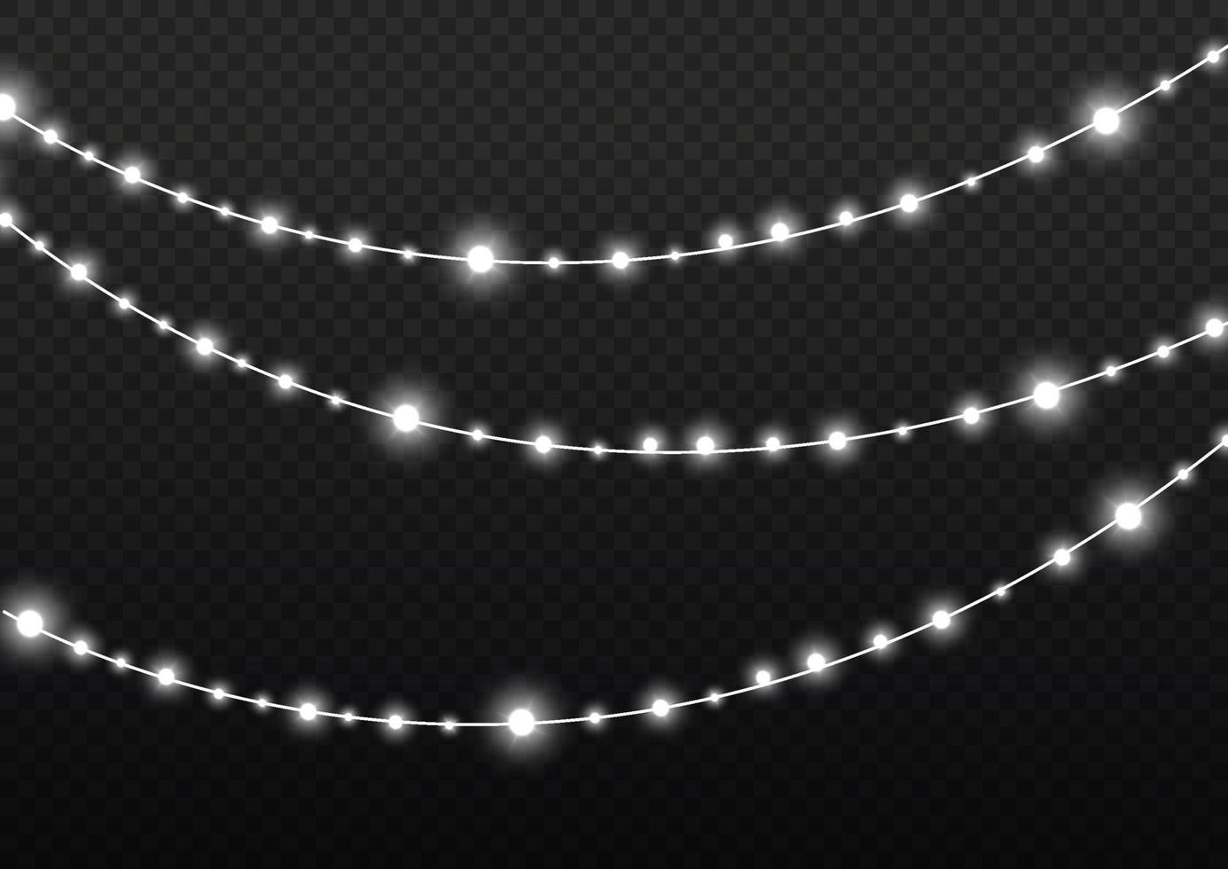 Christmas lights isolated on a transparent background. Christmas glowing garland.for the new year and christmas. light effect. Vector illustration.