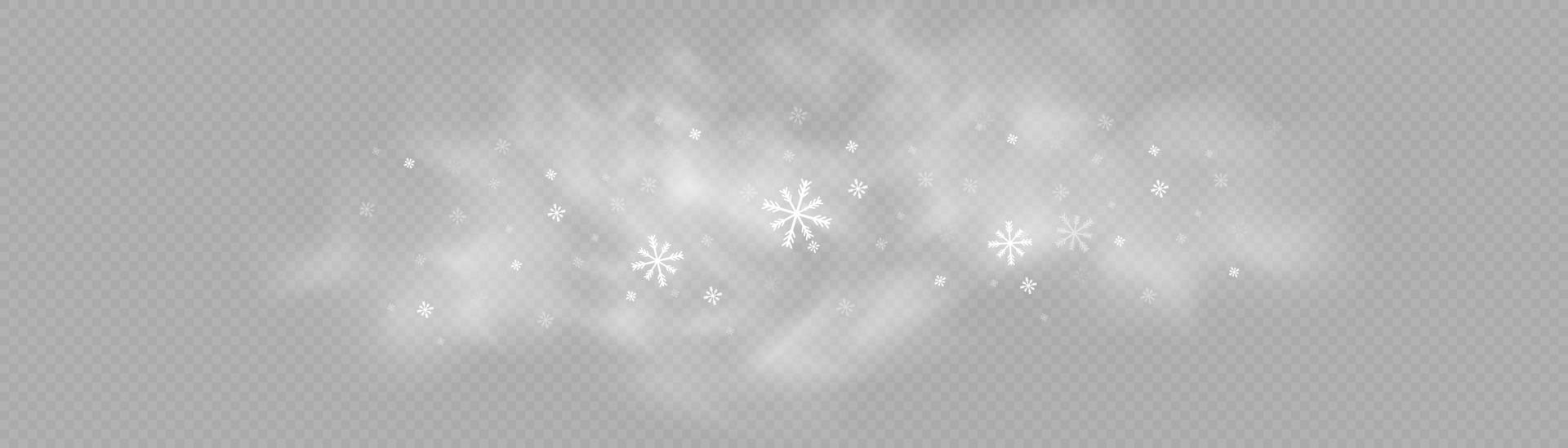 nieve y viento. elemento decorativo degradado blanco.ilustración vectorial. invierno y nieve con niebla. viento y niebla. vector
