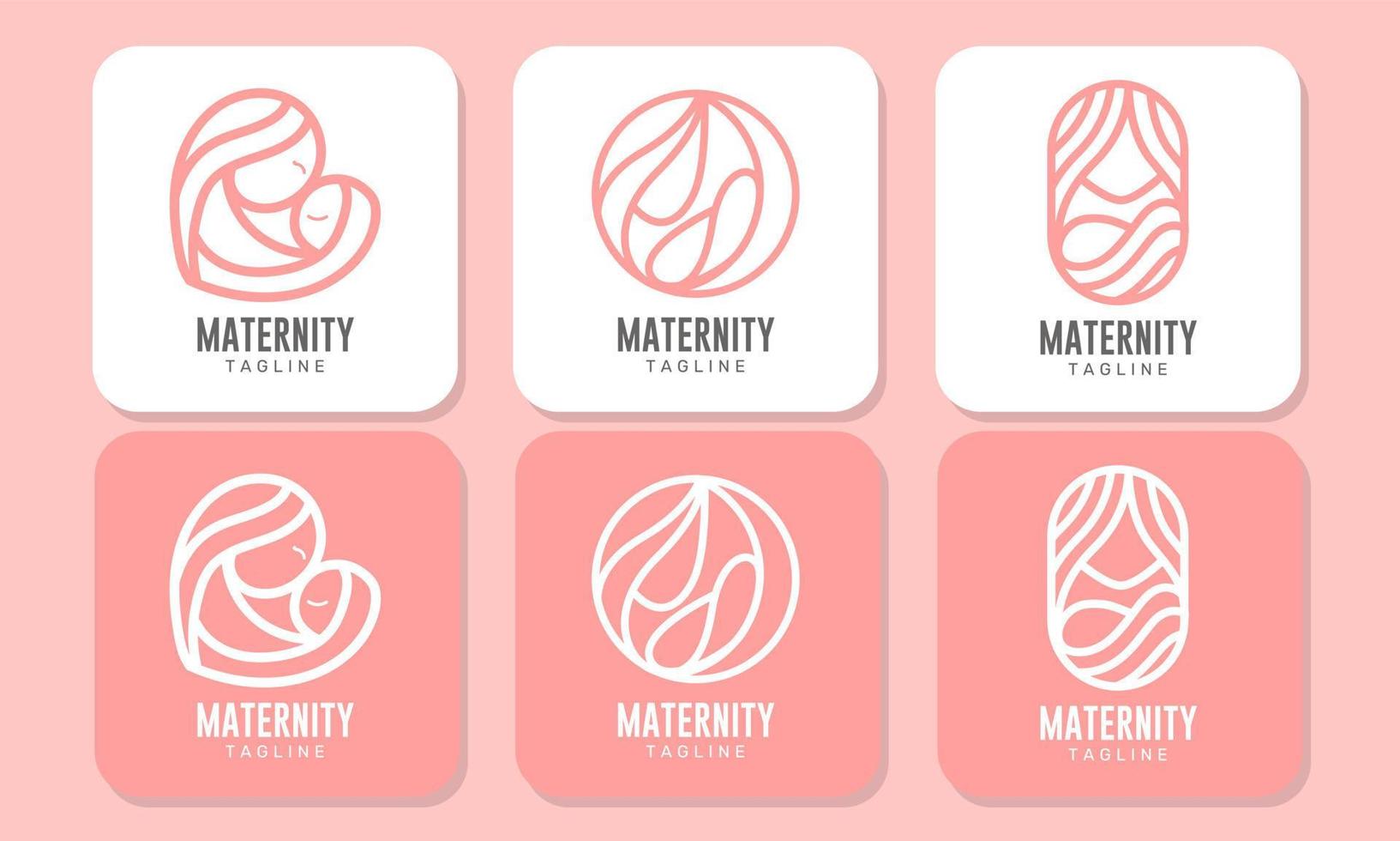 Flat design maternity logo templates collection vector