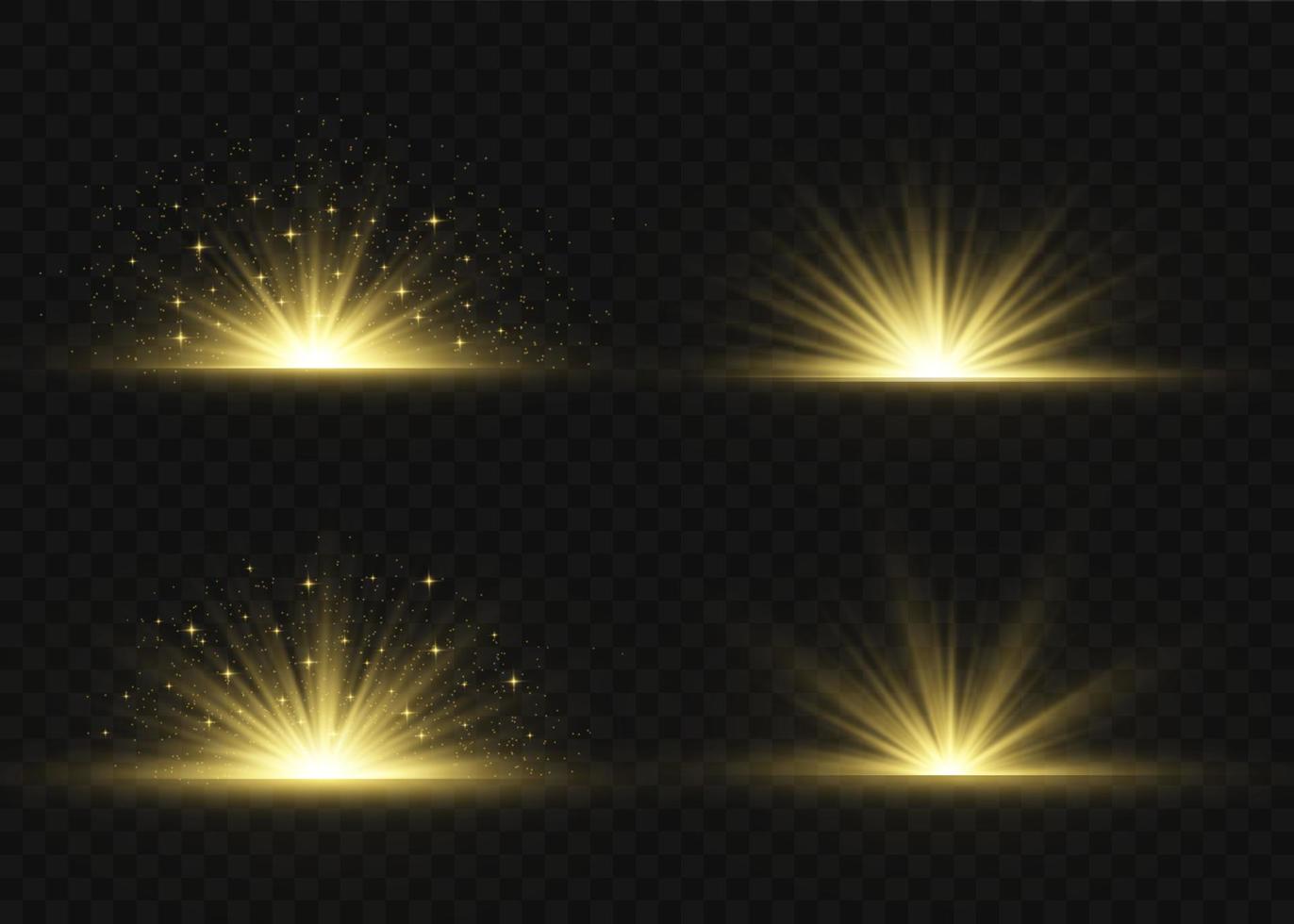 efecto de luz de explosión. fondo de efecto de rayos de luz azul y amarillo abstractos. el vector brilla con luz dorada brillante. brillo dorado estalló con destellos. efecto de luz brillante, oro brillante