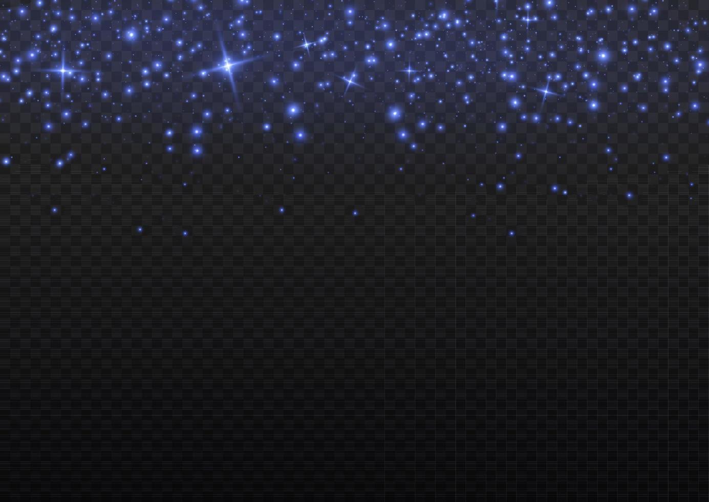 Blue dust. Yellow sparks shine light effect. vector