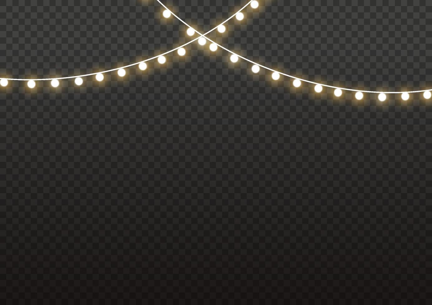 Christmas lights isolated on a transparent background. Christmas glowing garland.for the new year and christmas. light effect. Vector illustration.