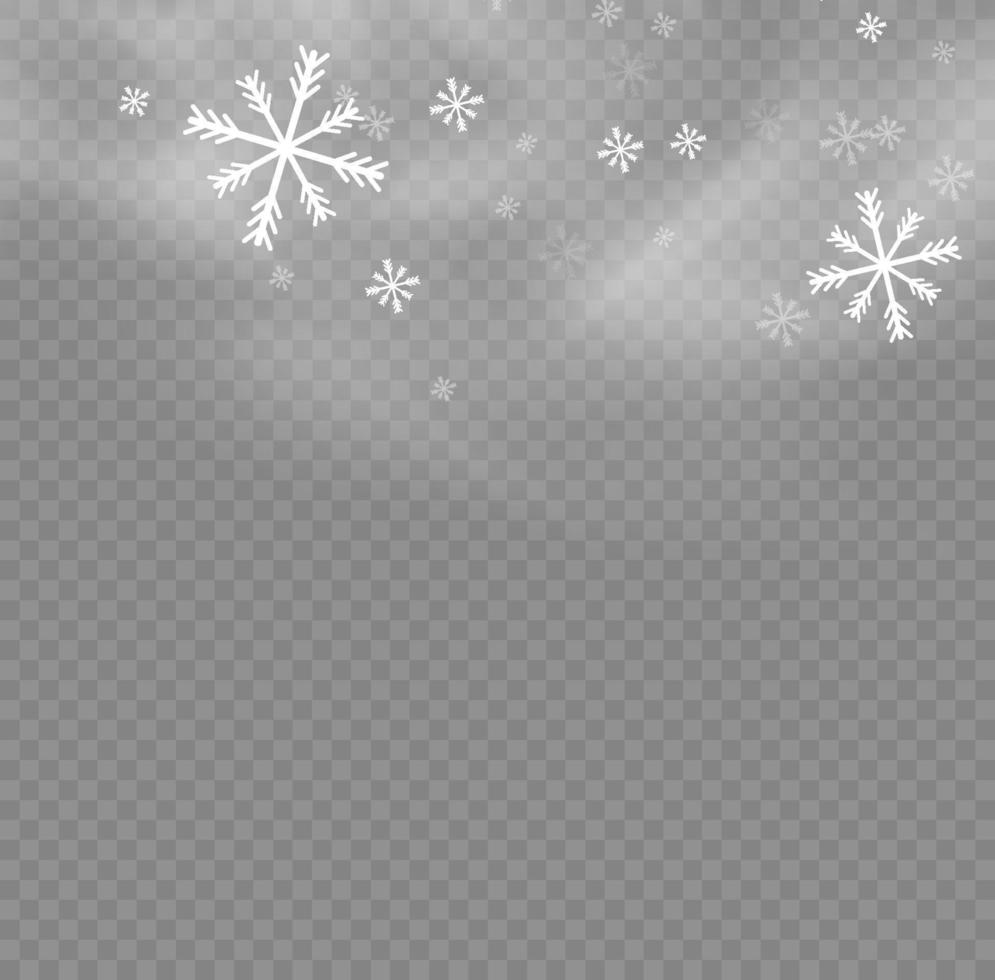 nieve y viento. elemento decorativo degradado blanco.ilustración vectorial. invierno y nieve con niebla. viento y niebla. vector