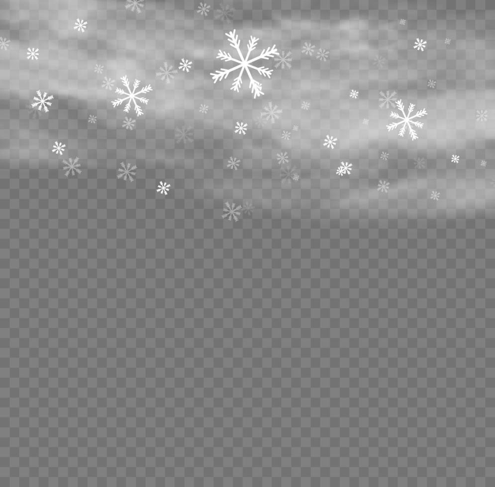 nieve y viento. elemento decorativo degradado blanco.ilustración vectorial. invierno y nieve con niebla. viento y niebla. vector