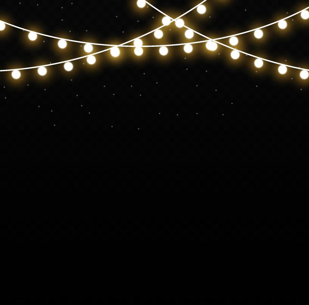 Christmas lights isolated on a transparent background. Christmas