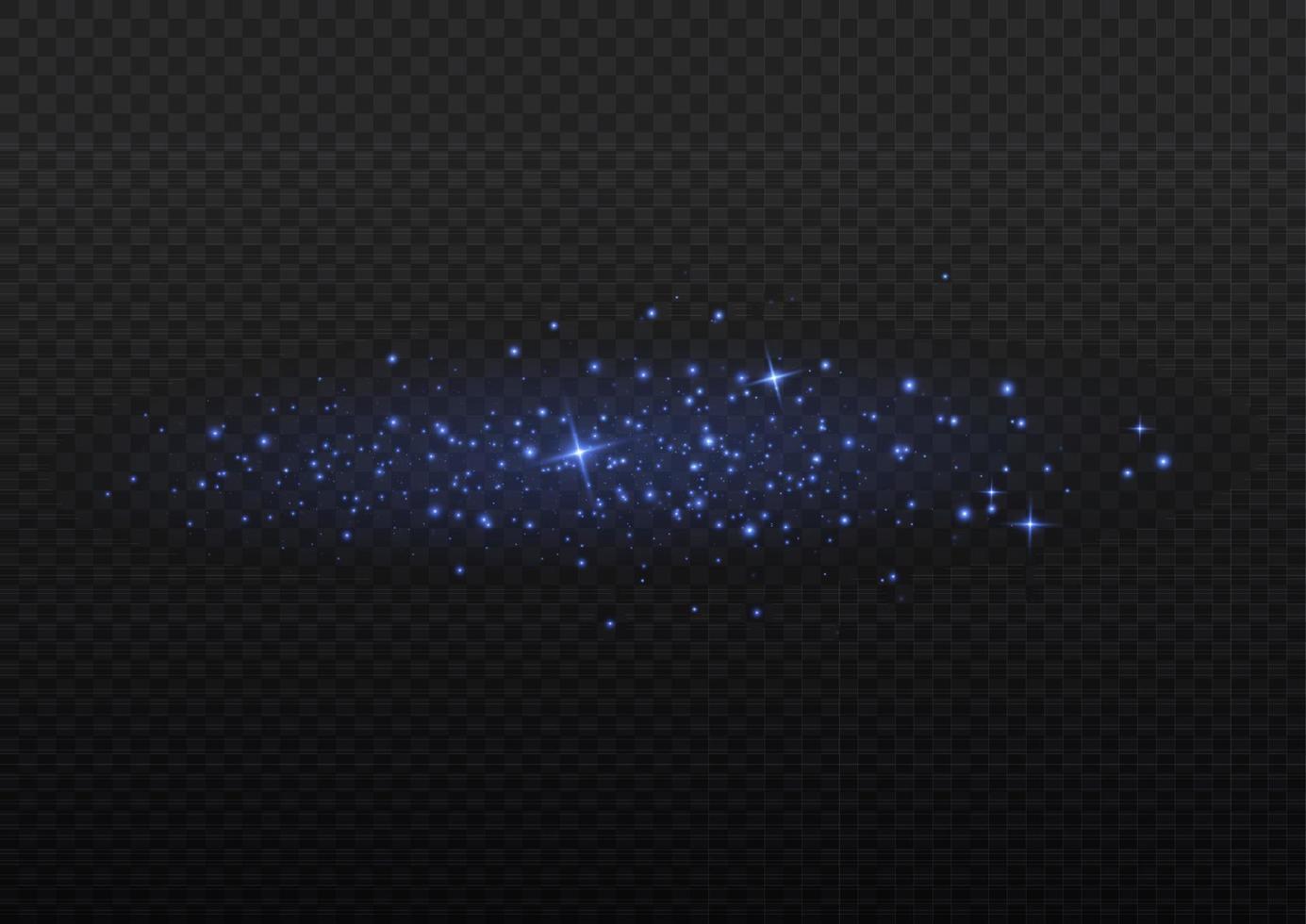 Blue dust. Yellow sparks shine light effect. vector