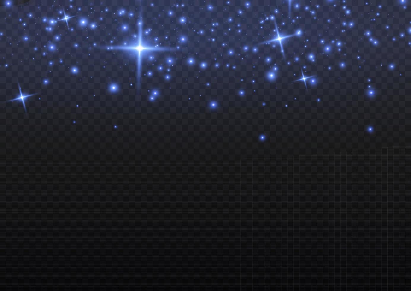 Blue dust. Yellow sparks shine light effect. vector