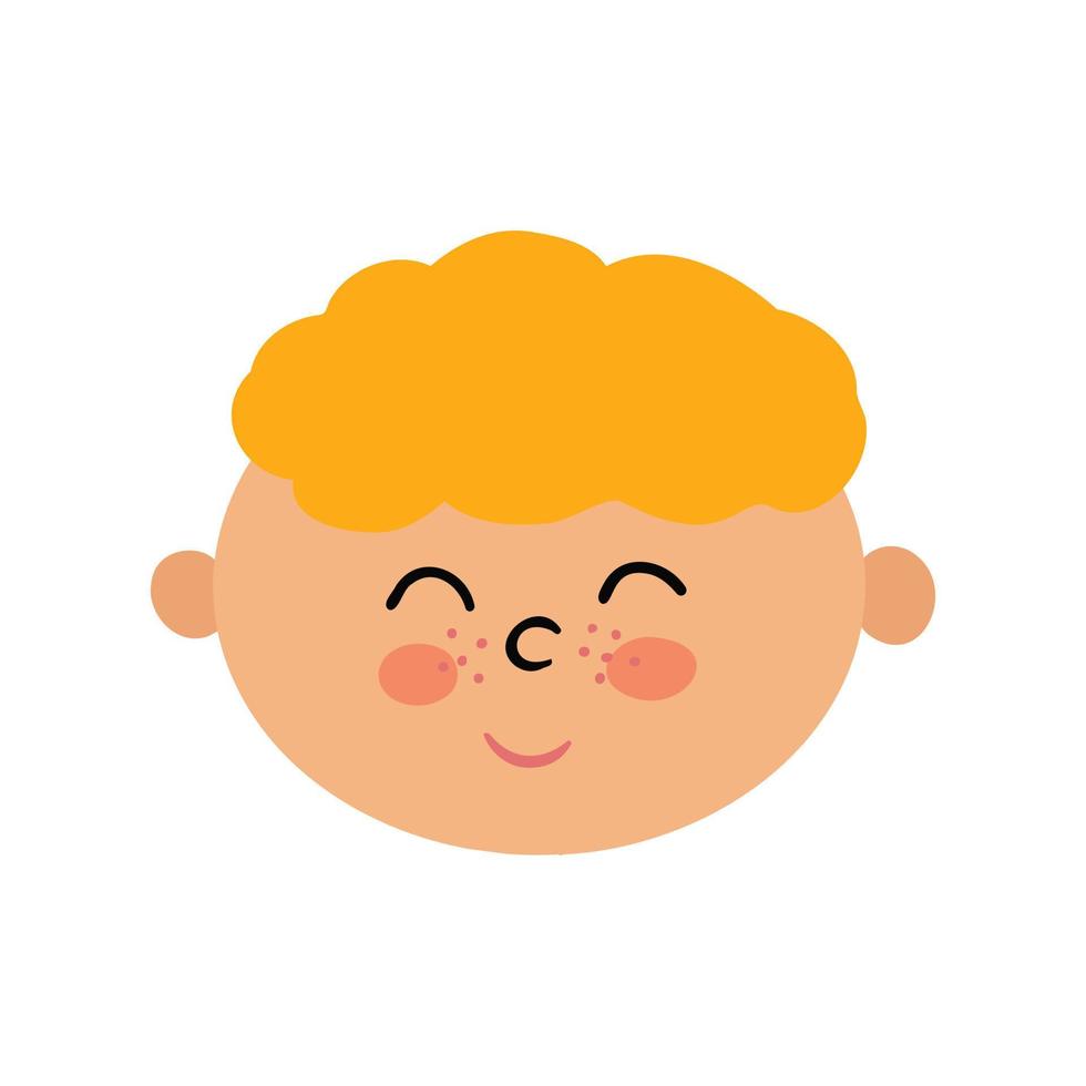 niño pequeño con cabello rubio y rizado. ilustración para impresión, fondos, cubiertas y embalaje. la imagen se puede utilizar para tarjetas de felicitación, afiches, pegatinas y textiles. aislado sobre fondo blanco. vector