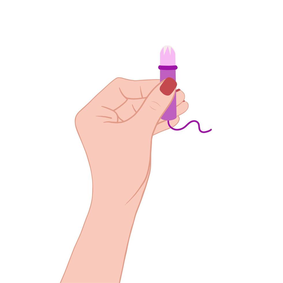 Hand with tampon. Illustration for printing, backgrounds, covers and packaging. Image can be used for greeting cards, posters, stickers and textile. Isolated on white background. vector