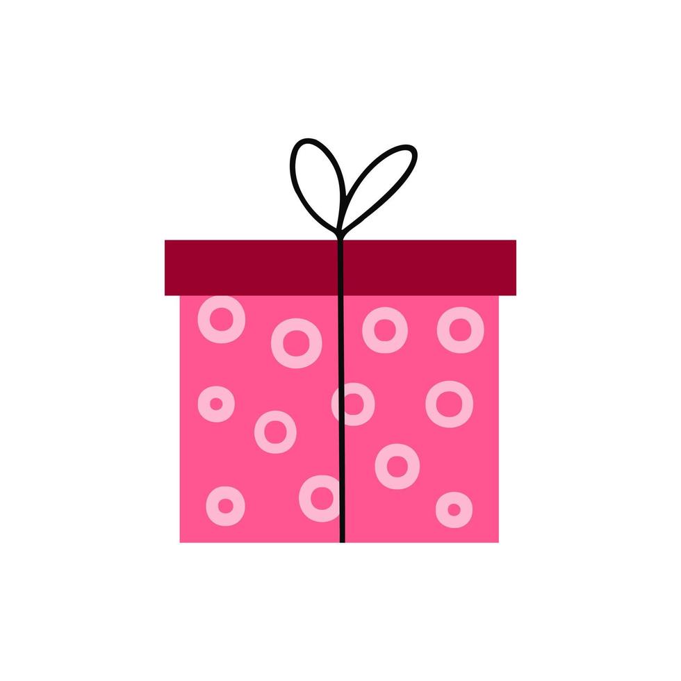 Gift box with circle pattern. Illustration for printing, backgrounds, covers and packaging. Image can be used for greeting cards, posters, stickers and textile. Isolated on white background. vector