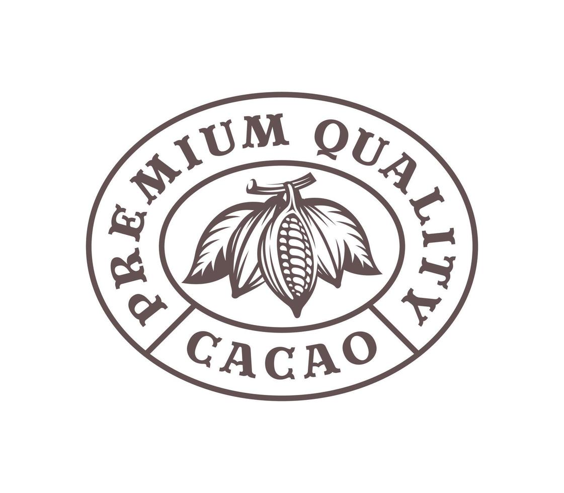 plantilla de logotipo de cacao en estilo vintage vector