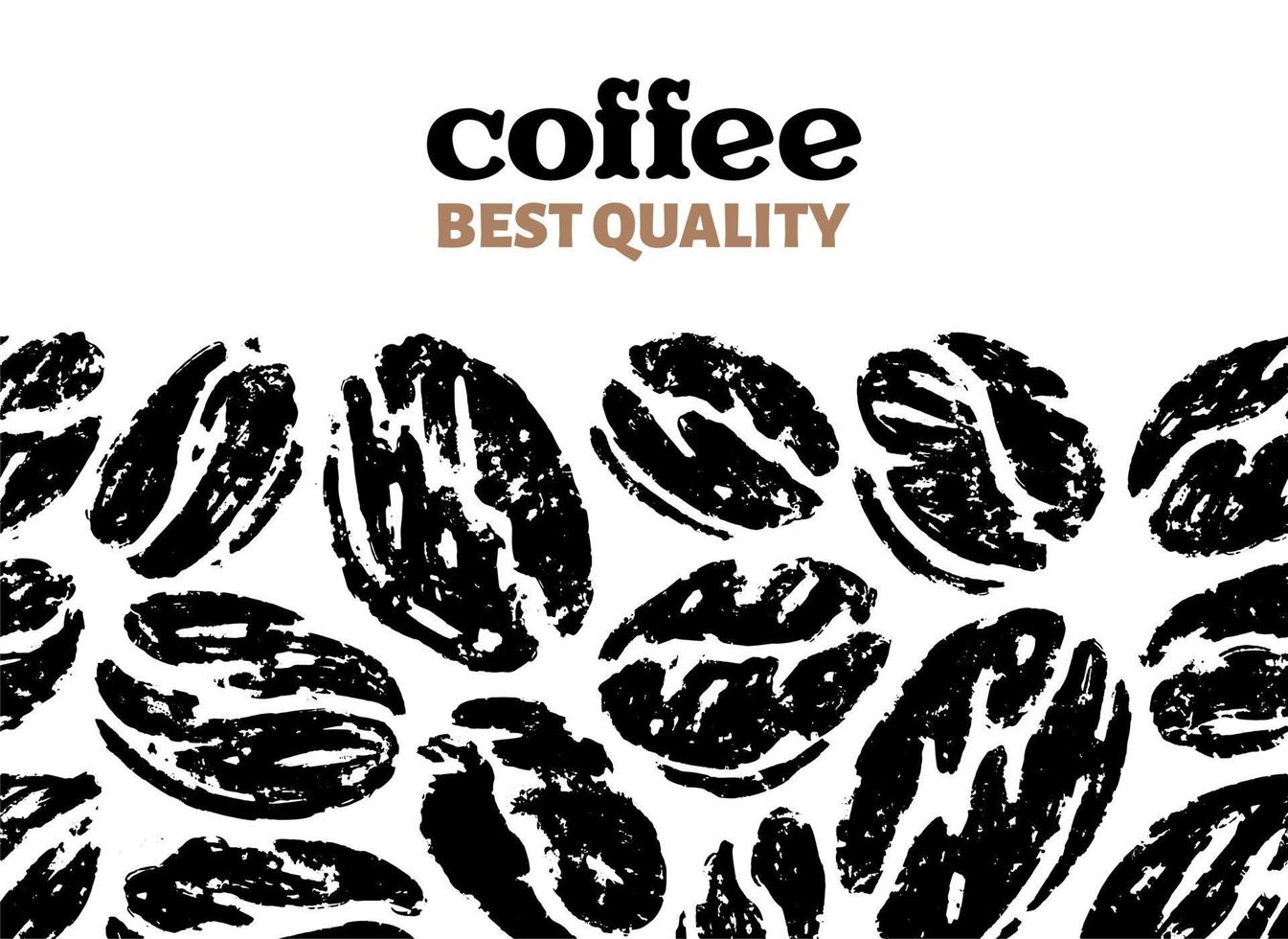 Seamless pattern of coffee beans in doodle sketch design vector