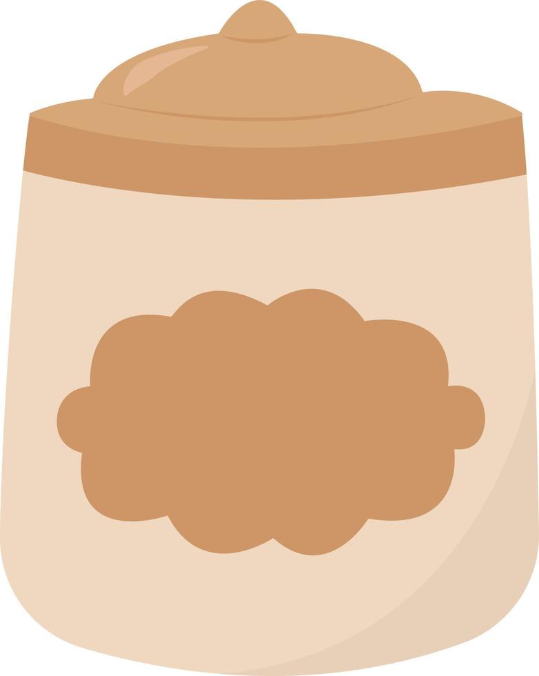 Brown sugar, illustration, vector on white background.