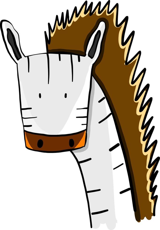 Cartoon zebra, illustration, vector on white background.