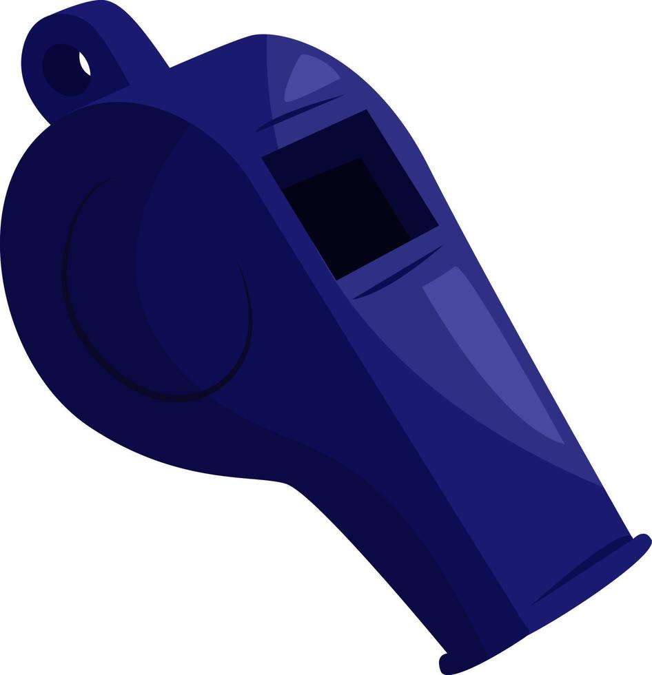 Blue whistle, illustration, vector on white background