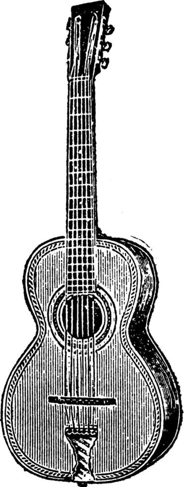 guitarra, ilustración vintage vector