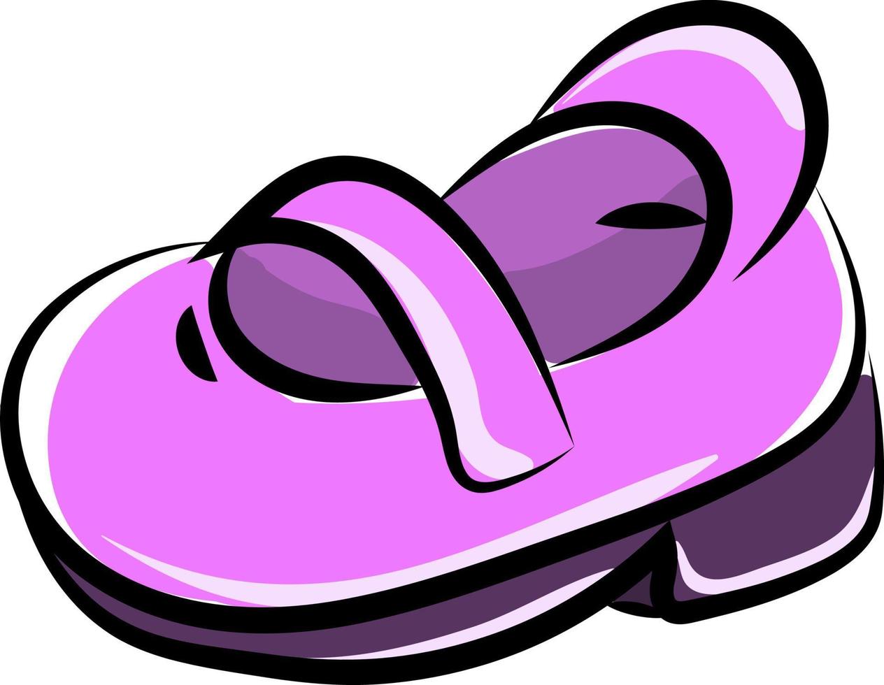 Zapato de bebé rosa, ilustración, vector sobre fondo blanco.