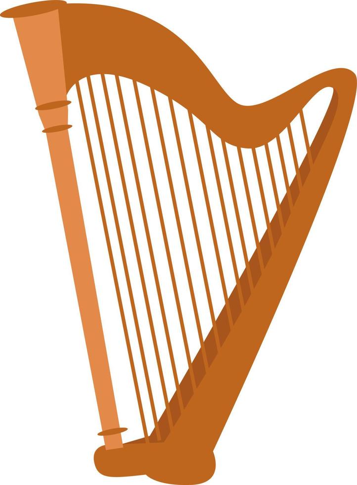 Harp, illustration, vector on white background.