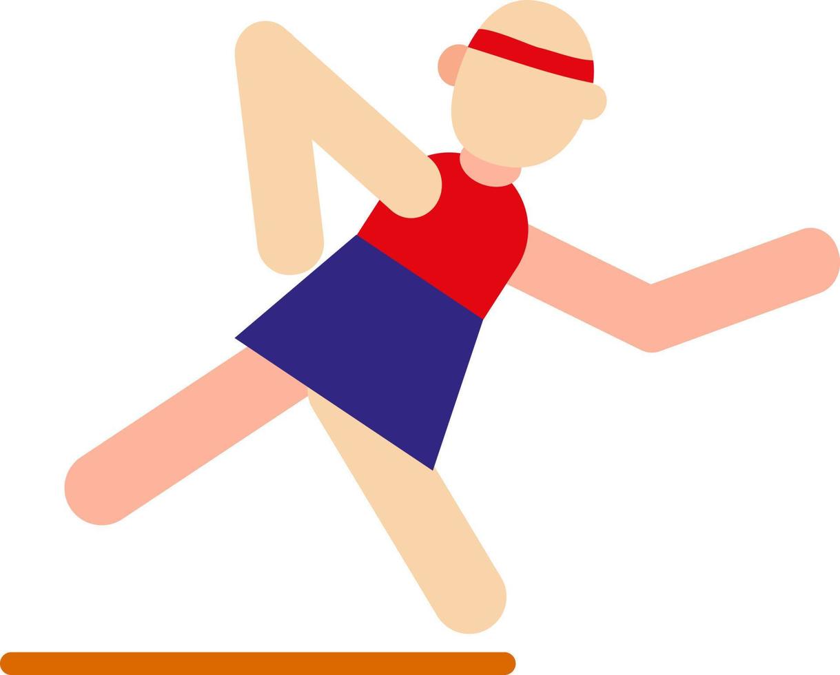 Sportswoman stretching exercise, illustration, vector on a white background.