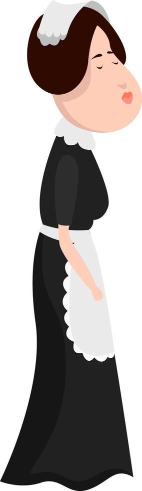 Maid in house, illustration, vector on white background