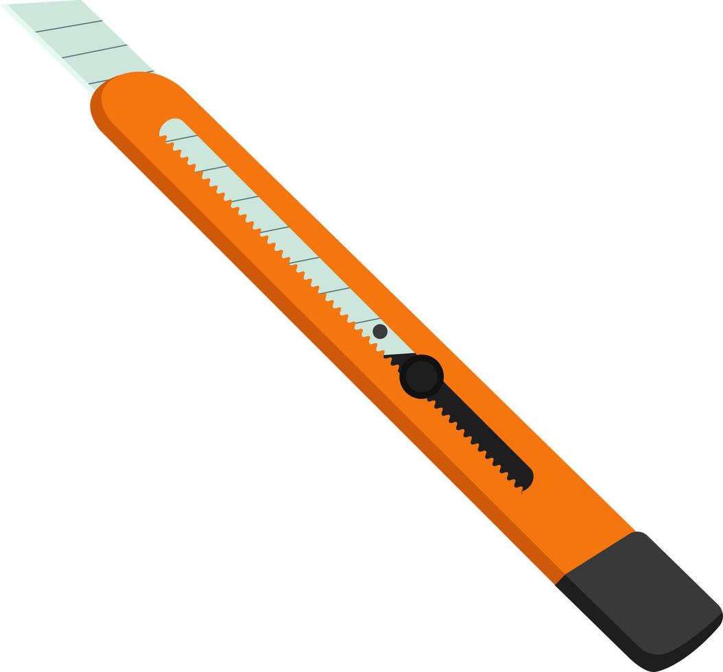 Orange scalpel ,illustration, vector on white background.