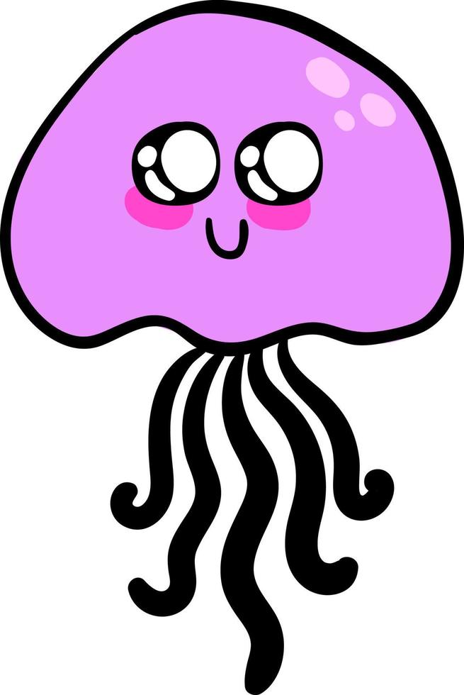 Cute jellyfish, illustration, vector on white background.
