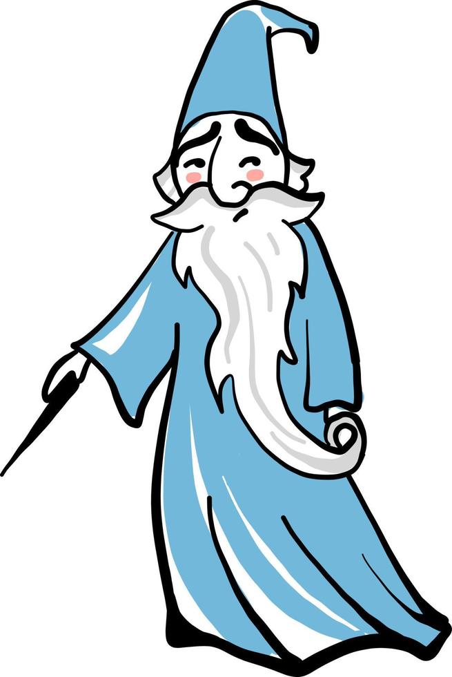 Sad merlin, illustration, vector on white background
