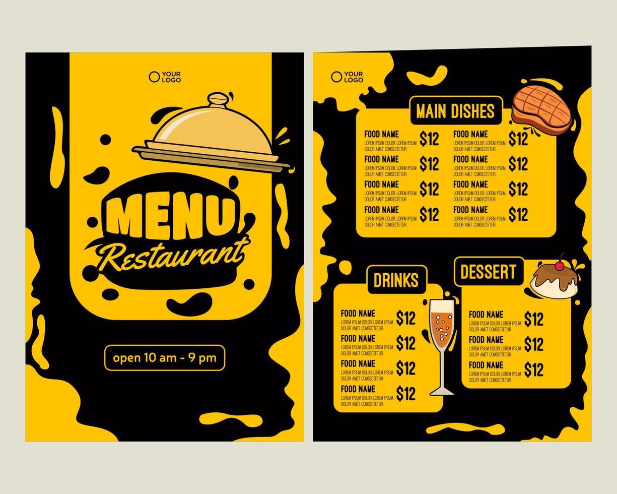 Menu Restaurant Vertical Format vector