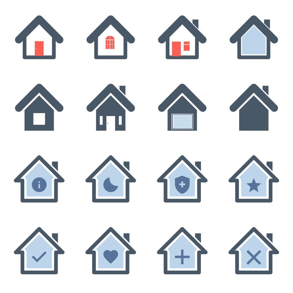 Home icon set for website and user interface. colorful sign vector. vector