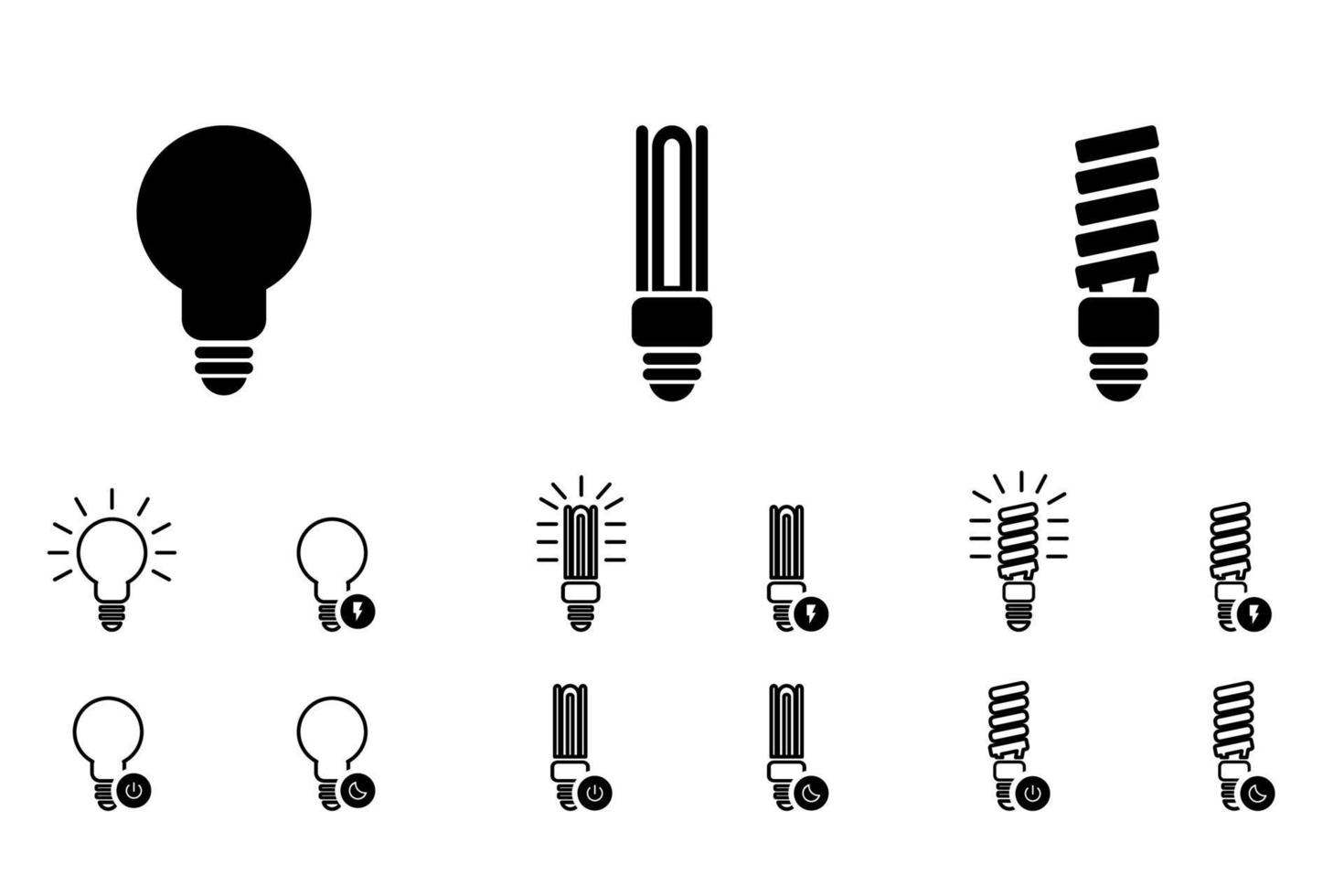 Editable icon light, compact neon light bulb, line filled icon vector pack. Trendy stroke signs for websites, apps and UI. Premium set of light bulb icons and compact neon light icons.