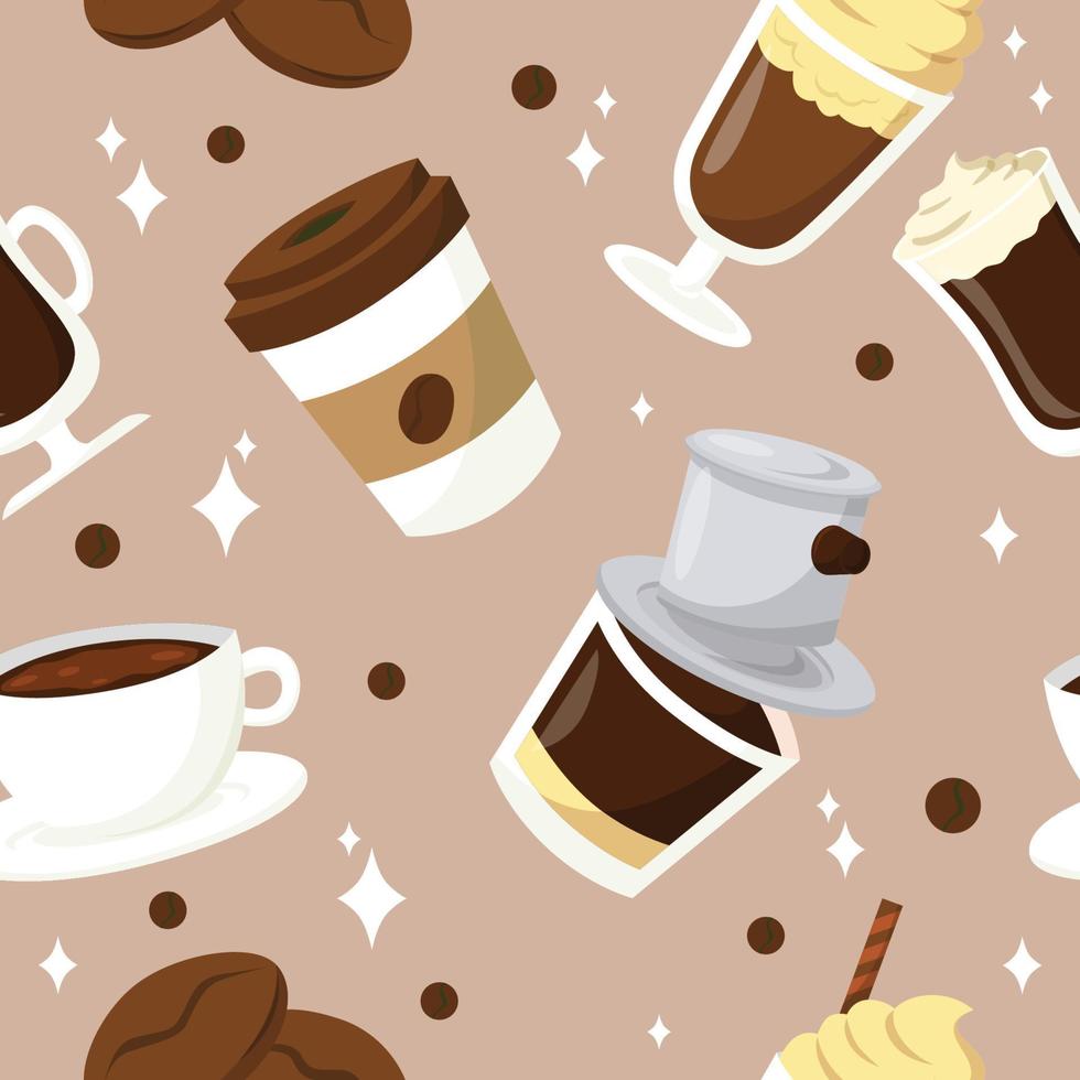 fondo de café de patrones sin fisuras vector