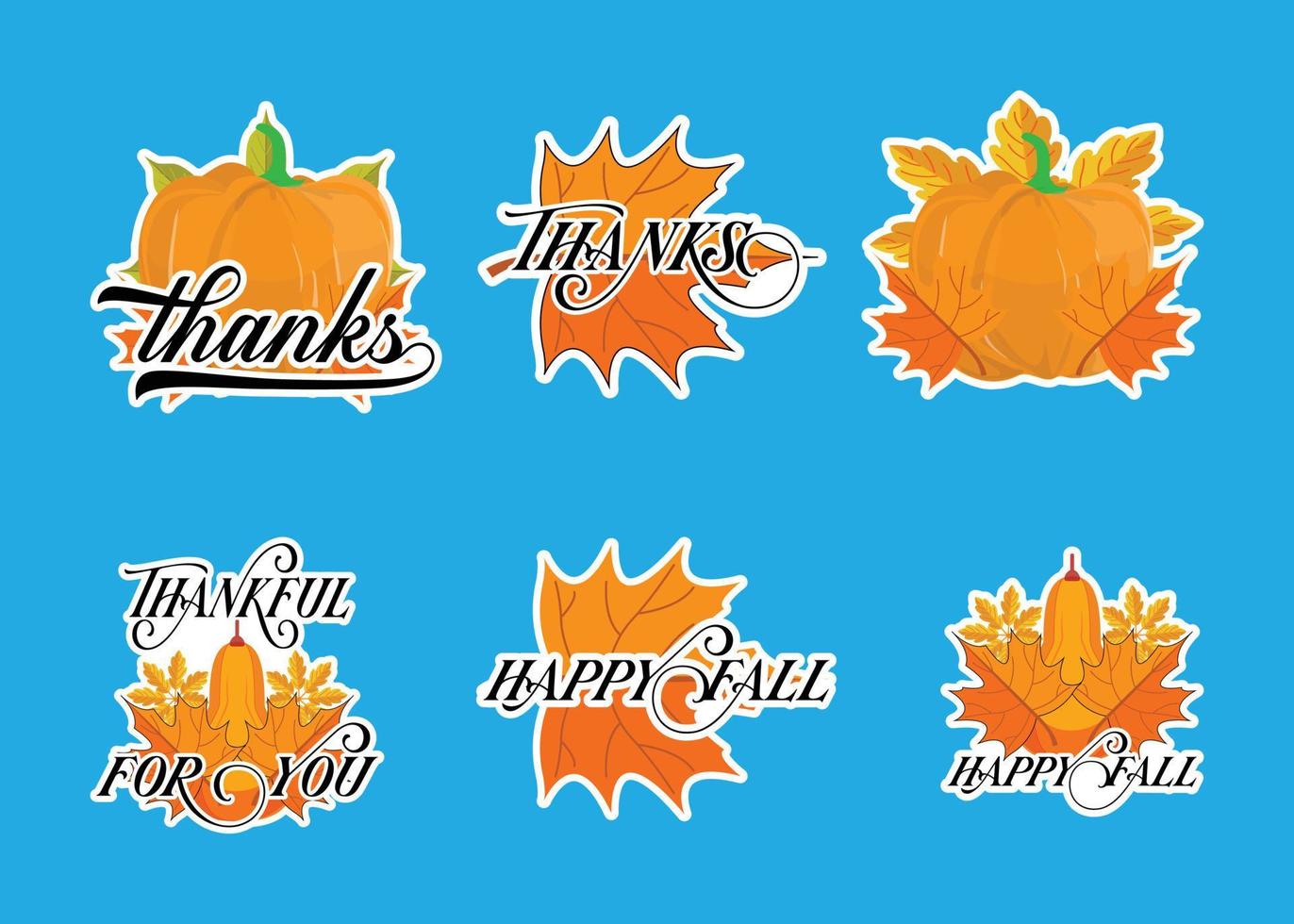 fall pumpkin trendy Sticker design vector