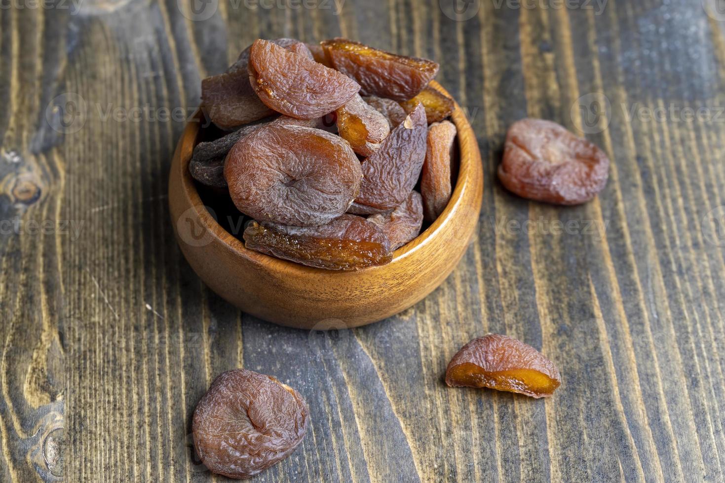 Naturally dried ripe apricots, close up photo