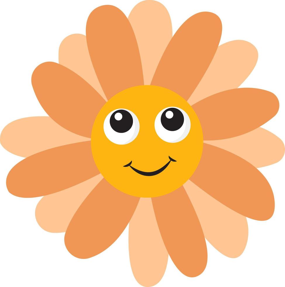 Flower with eyes, illustration, vector on white background.