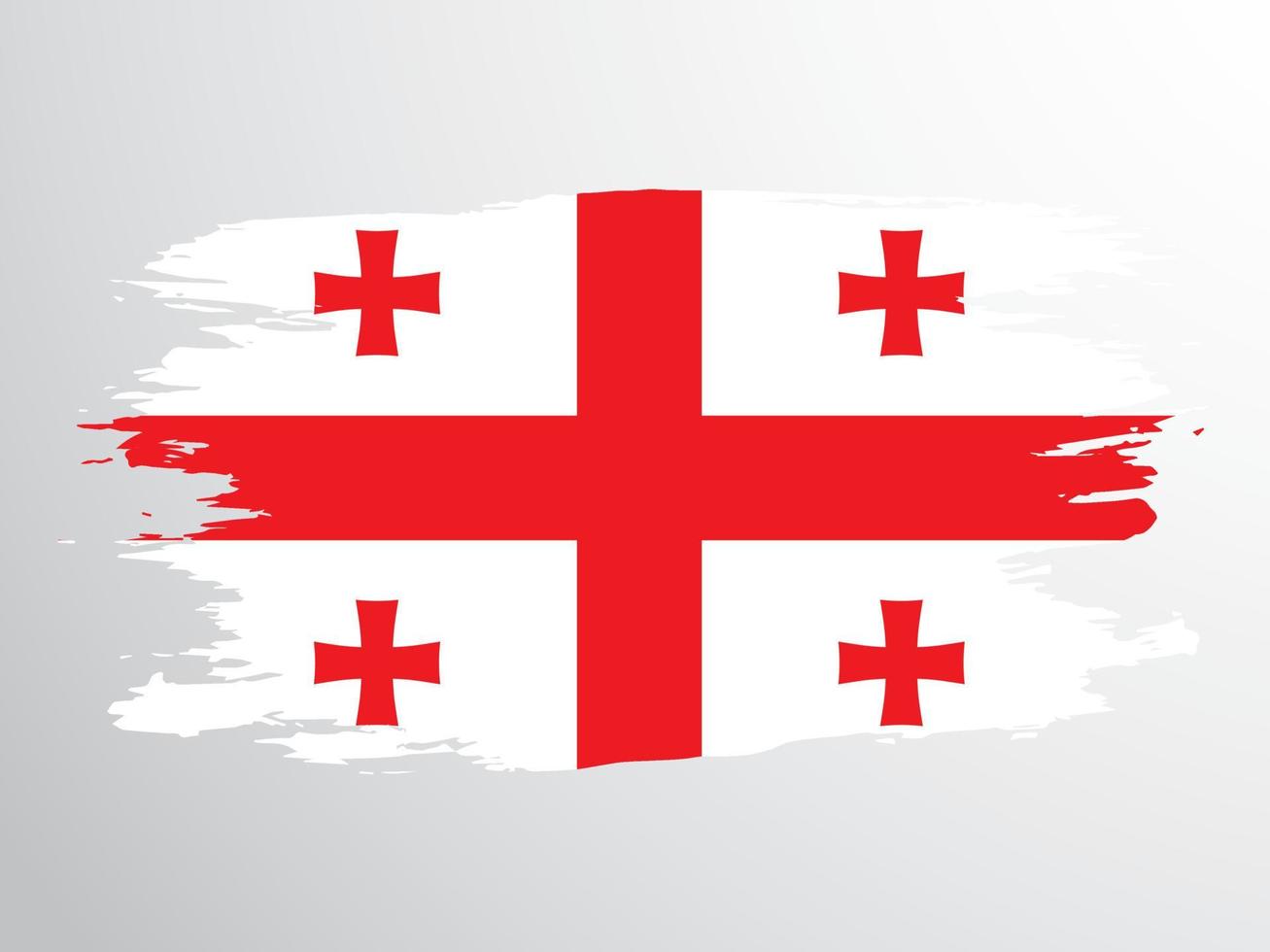 Flag of Georgia painted with a brush vector