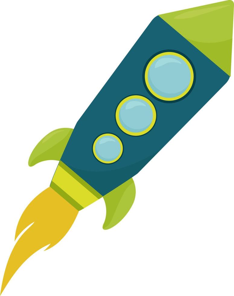 Small rocket, illustration, vector on a white background.