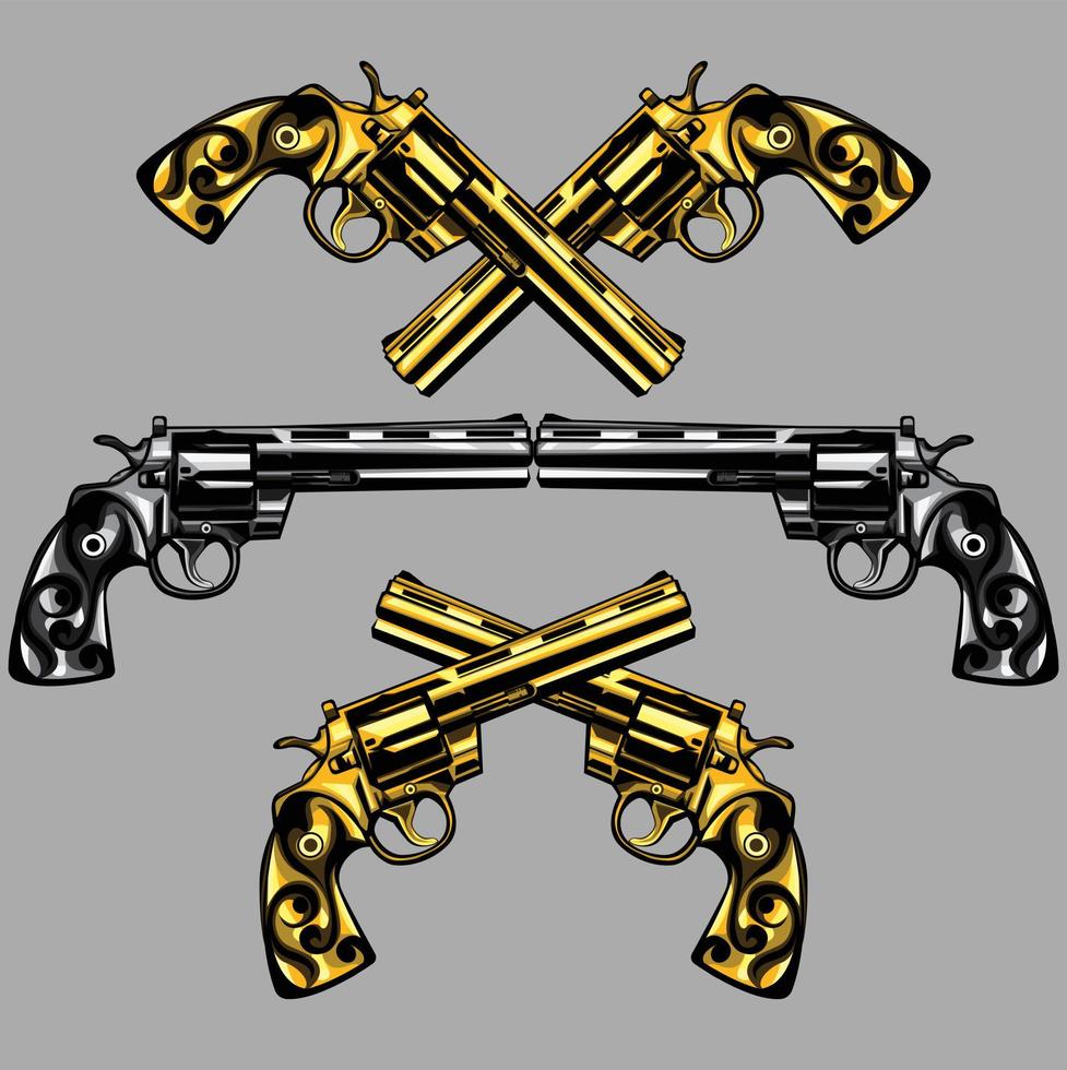 diseño clásico de ilustración de pistola vectorial vector