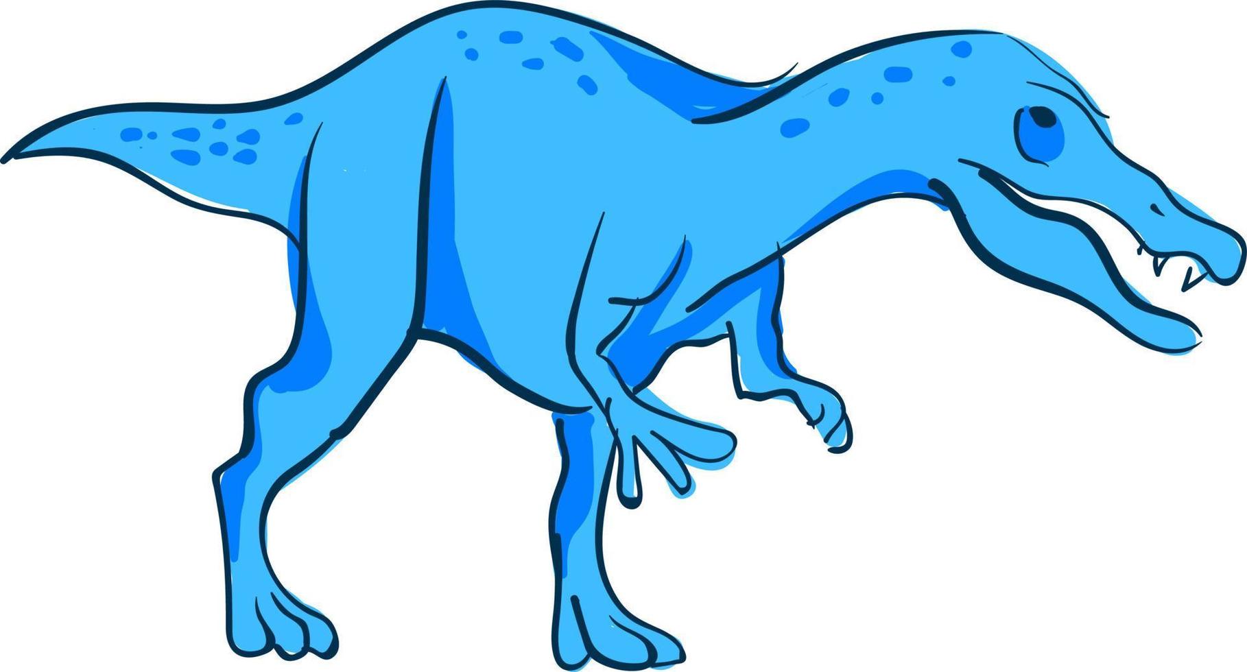 Blue baryonyx, illustration, vector on white background.