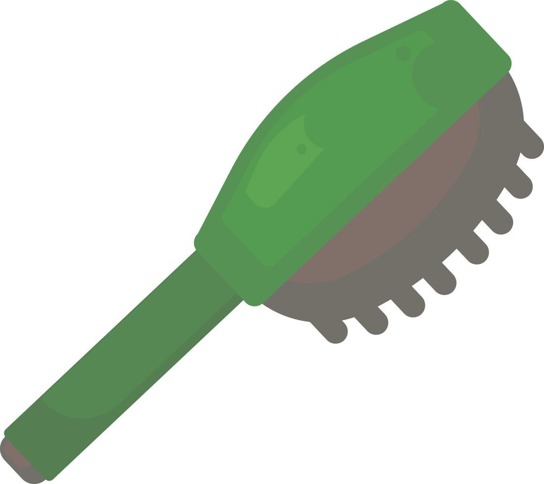Green hair brush, illustration, vector on white background.