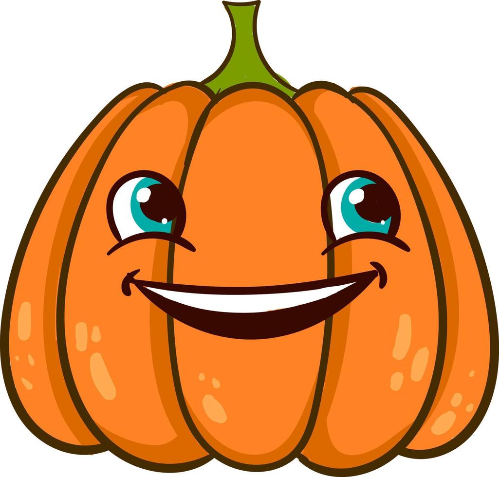 Smiling pumpkin, illustration, vector on white background