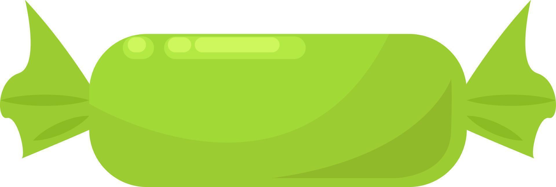Green wrapped candy, illustration, vector on white background