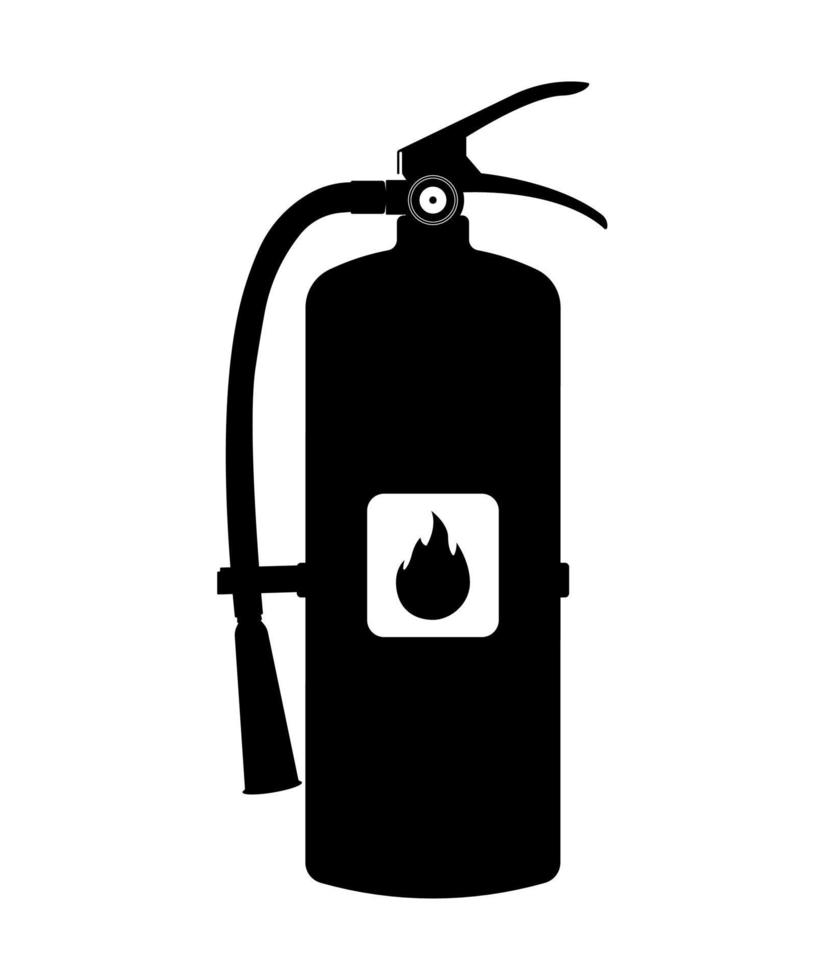 Fire Extinguisher Silhouette, Fire Protection Device Illustration vector