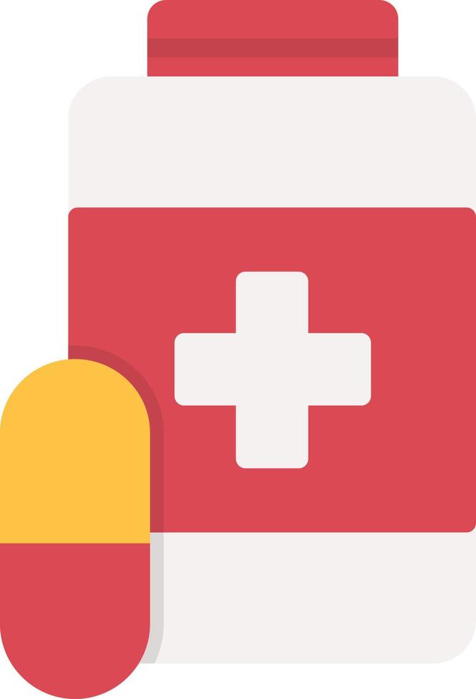 Medicine Bottle Flat Icon vector