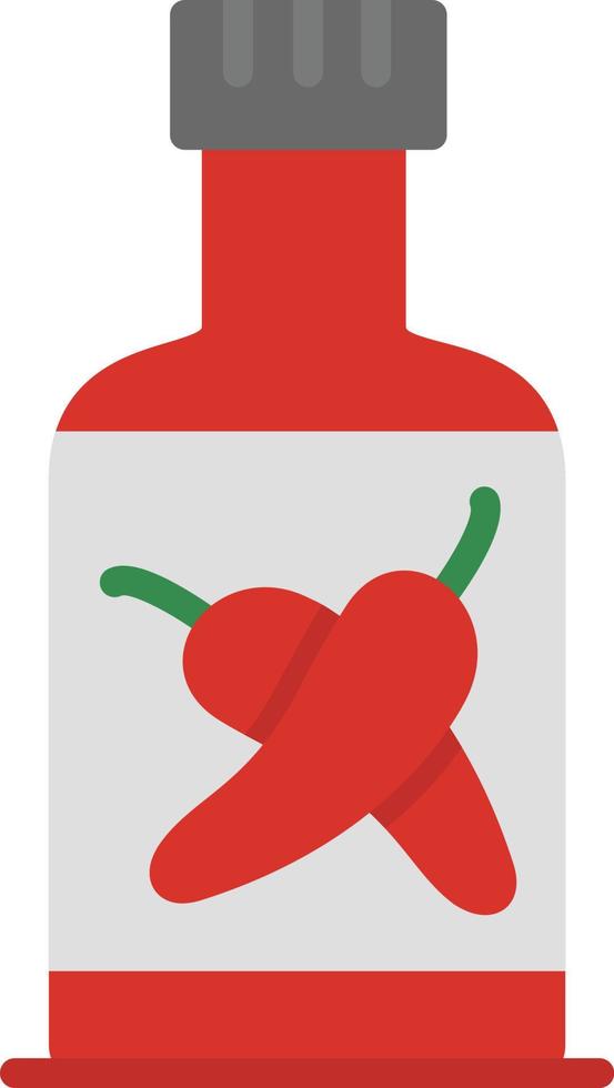 icono plano de salsa de chile vector