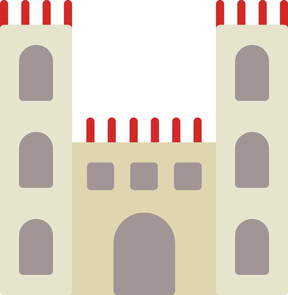 icono plano del castillo vector