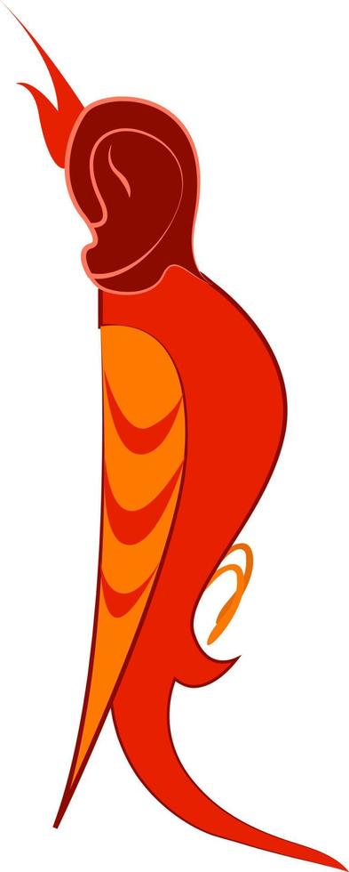Red bird, illustration, vector on white background.