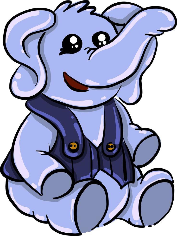 Elephant with clothes, illustration, vector on white background