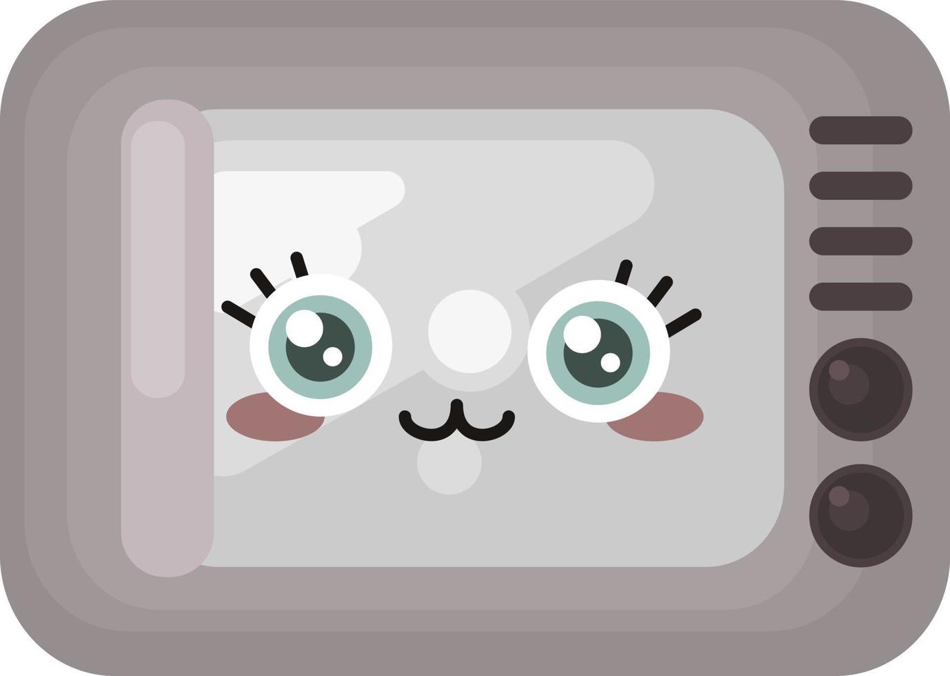 Cute microwave , illustration, vector on white background